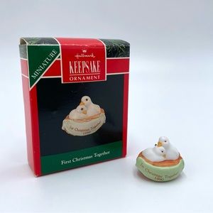 1990 Hallmark Keepsake First Christmas Together Doves Fine Porcelain Ornament